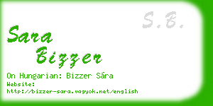 sara bizzer business card