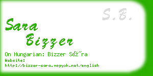 sara bizzer business card